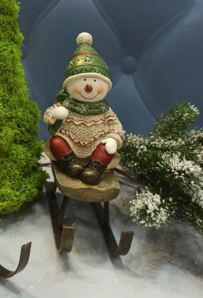 Сувенир "Снеговик на санках" Nimfea Flowers Boutique